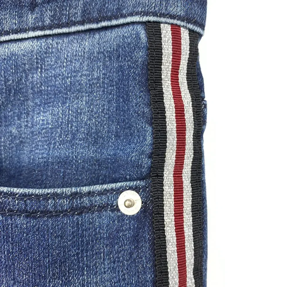 J. Crew Jeans Women's Size 26T Straight Leg Metallic Side Stripe Stretch